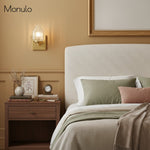 Cargar imagen en el visor de la Galería, Aplique de pared Tierlux Glass Art Deco Globe – Lámpara de metal y cristal para salón o baño