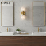 Cargar imagen en el visor de la Galería, Aplique de pared Tierlux Glass Art Deco Globe – Lámpara de metal y cristal para salón o baño