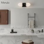 Cargar imagen en el visor de la Galería, Aplique de pared Tierlux Glass Art Deco Globe – Lámpara de metal y cristal para salón o baño