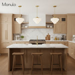 Load image into Gallery viewer, Geotower Glass Art Deco Opal Glass Pendant Light – Elegant Metal Ceiling Mount for Dining Rooms and Living Spaces