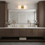 Cargar imagen en el visor de la Galería, Aplique de pared Tierlux Glass Art Deco Globe – Lámpara de metal y cristal para salón o baño