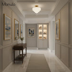 Load image into Gallery viewer, Geotower Glass Opal Art Deco Ceiling Lamp – Elegant Glass Metal Style Modern Ceiling Light for Living Room