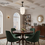 Load image into Gallery viewer, Geotower Glass Large Opal-Glass Skyscraper Pendant – Architectural Art Deco Hanging Light for Dining Room