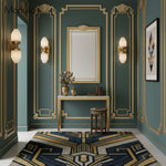 Cargar imagen en el visor de la Galería, Aplique de pared Tierlux Glass Art Deco Globe – Lámpara de metal y cristal para salón o baño