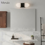 Cargar imagen en el visor de la Galería, Aplique de pared Tierlux Glass Art Deco Globe – Lámpara de metal y cristal para salón o baño