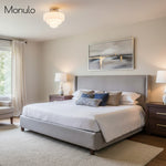 Load image into Gallery viewer, Geotower Glass Opal Art Deco Ceiling Lamp – Elegant Glass Metal Style Modern Ceiling Light for Living Room