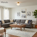 Load image into Gallery viewer, Geotower Glass Deco Globe Flush Mount – Ribbed Glass Ceiling Light for Interior Spaces