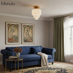 Load image into Gallery viewer, Geotower Glass Multi-layer Ceiling Light – Art Deco Light for Bedroom