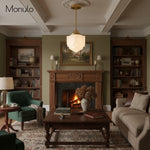 Load image into Gallery viewer, Geotower Glass Skyscraper Shade Art Deco Pendant Light – Vintage Ceiling Lamp for Dining Rooms, Kitchens and Offices