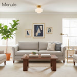 Load image into Gallery viewer, Geotower Glass Deco Globe Flush Mount – Ribbed Glass Ceiling Light for Interior Spaces