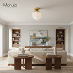 Load image into Gallery viewer, Geotower Glass Opal Art Deco Ceiling Fixture – Contemporary Bedroom Lighting