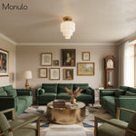 Load image into Gallery viewer, Geotower Glass Multi-layer Ceiling Light – Art Deco Light for Bedroom