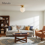 Load image into Gallery viewer, Geotower Glass Opal Art Deco Ceiling Fixture – Contemporary Bedroom Lighting