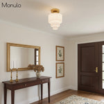 Load image into Gallery viewer, Geotower Glass Multi-layer Ceiling Light – Art Deco Light for Bedroom