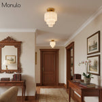 Load image into Gallery viewer, Geotower Glass Multi-layer Ceiling Light – Art Deco Light for Bedroom