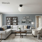 Load image into Gallery viewer, Geotower Glass Opal Art Deco Ceiling Fixture – Contemporary Bedroom Lighting