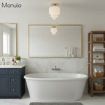 Load image into Gallery viewer, Geotower Glass Multi-layer Ceiling Light – Art Deco Light for Bedroom