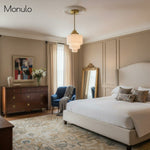 Load image into Gallery viewer, Geotower Glass Layered Globe Art Deco Pendant for Dining Room