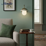 Cargar imagen en el visor de la Galería, Aplique de pared Curva Metal Opal Globe – Aplique de pared contemporáneo con diseño escultórico para el hogar