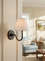 Load image into Gallery viewer, Luvora Fabric Shade Wall Sconce with Drum Shade - Classic Pleated Sconce Light