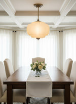 Load image into Gallery viewer, Eloise Scallop Vintage Milk Glass Semi-Flush Mount Pendant Light