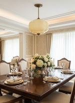 Load image into Gallery viewer, Eloise Scallop Vintage Milk Glass Semi-Flush Mount Pendant Light
