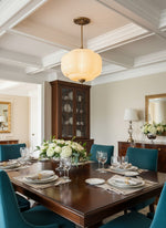 Load image into Gallery viewer, Eloise Scallop Vintage Milk Glass Semi-Flush Mount Pendant Light