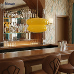 Cargar imagen en el visor de la Galería, Lámpara colgante Coloria Soft-Glow de cristal opalino: una lámpara colgante contemporánea para la sala de estar.