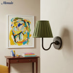 Load image into Gallery viewer, Luvora Fabric Shade Wall Sconce with Drum Shade - Classic Pleated Sconce Light