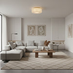 Load image into Gallery viewer, Pelviona Ribbed Glass Ceiling Light - Contemporary Minimalist Ceiling Fixture for Living Room or Dining Area