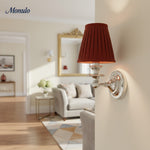 Cargar imagen en el visor de la Galería, Aplique de pared Rowan con pantalla cilíndrica – Aplique de tela para una iluminación acogedora de estilo rústico