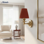 Load image into Gallery viewer, Rowan Drum Shade Wall Sconce – Fabric Sconce Light for Cozy Cottage Lighting