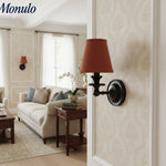 Load image into Gallery viewer, Rowan Drum Shade Wall Sconce – Fabric Sconce Light for Cozy Cottage Lighting