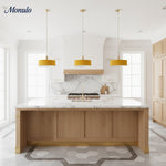 Charger l'image dans la visionneuse de galerie, Suspension contemporaine minimaliste et élégante Cerova – Abat-jour en porcelaine ivoire pour îlot de cuisine et chambre