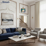 Cargar imagen en el visor de la Galería, Lámpara colgante de vidrio artístico Vintagia - Estilo Tiffany vintage para isla de cocina