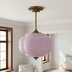 Load image into Gallery viewer, Eloise Scallop Vintage Milk Glass Semi-Flush Mount Pendant Light