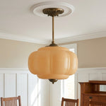 Load image into Gallery viewer, Eloise Scallop Vintage Milk Glass Semi-Flush Mount Pendant Light
