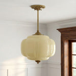 Load image into Gallery viewer, Eloise Scallop Vintage Milk Glass Semi-Flush Mount Pendant Light