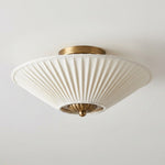 Cargar imagen en el visor de la Galería, Lámpara de techo semiempotrada Elumina Silk con pantalla metálica y tela – Ideal para salones y dormitorios