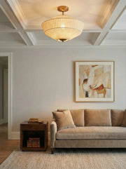 Elumina Silk Semi-Flush Metal Fabric Shade Ceiling Light – Ideal for Living & Bedroom Spaces