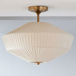 Cargar imagen en el visor de la Galería, Lámpara de techo semiempotrada Elumina Silk con pantalla metálica y tela – Ideal para salones y dormitorios