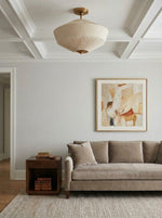 Charger l'image dans la visionneuse de galerie, Plafonnier semi-encastré Elumina Silk avec abat-jour en métal et tissu – Idéal pour le salon et la chambre à coucher