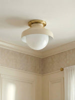 Bild in Gallery-Viewer laden, Hanton Aufputz-Deckenleuchte – Modernes minimalistisches Leuchtmittel mit Milchglas- und Metallschirm