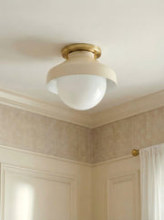 Plafonnier encastré Hanton – Luminaire minimaliste moderne avec abat-jour en verre laiteux et métal