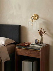 Hanton Minimal Wall Sconce – Vintage Milk Glass Sconce and Metal Accent