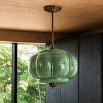 Load image into Gallery viewer, Eloise Scallop Vintage Milk Glass Semi-Flush Mount Pendant Light