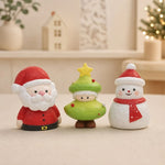 Cargar imagen en el visor de la Galería, Santa Christmas tree and snowman wooden ornaments displayed together