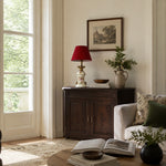 Bild in Gallery-Viewer laden, Red ceramic table lamp on a side cabinet