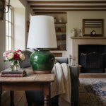 Bild in Gallery-Viewer laden, Ceruna Moderne Keramik-Nachttischlampe mit Lampenschirm aus Leinenstoff – Elegante Beleuchtung für Schlafzimmer und Wohnzimmer