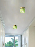 Load image into Gallery viewer, Nordic Morandi Cylinder Glass Ceiling Light – Colorful Fixture For Hallways